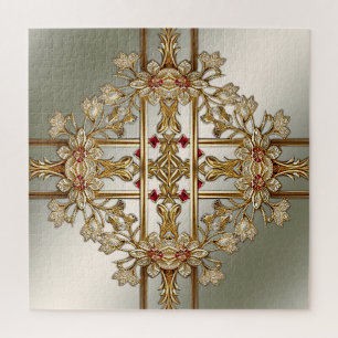 Gouden  Bloemen Jigsaw Puzzel