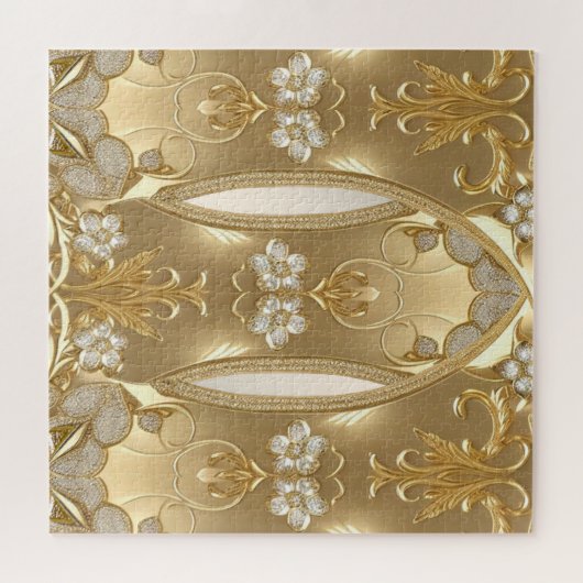 Gouden Bloemen Jigsaw Puzzel (Horizontaal)