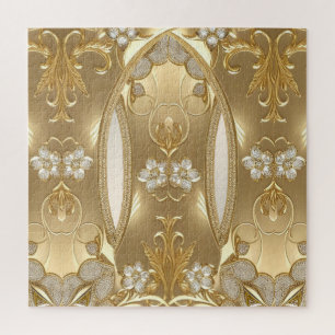 Gouden  Bloemen Jigsaw Puzzel