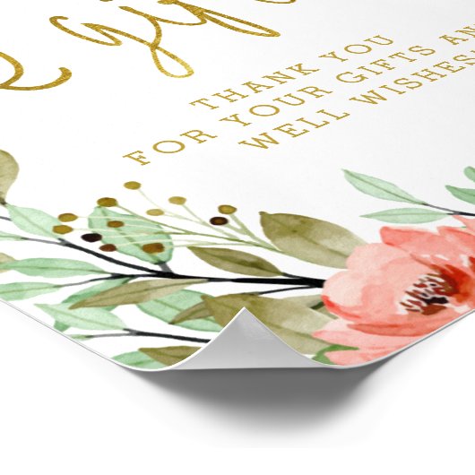 Gouden Bloemen Kaarten & Geschenken Vrijgezellenfe Poster (Hoek)