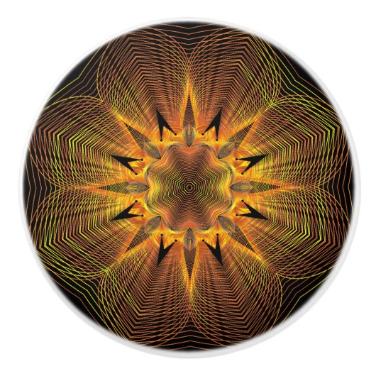 Gouden Bloemen Keramische Meubels Kabinet Knoppen (Voorkant)