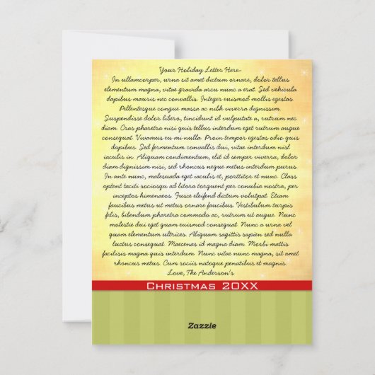 Gouden Bloemen Kerstboom met Sterren Feestdagenkaart (Achterkant)