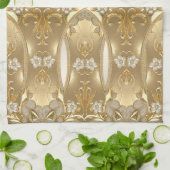 Gouden Bloemen Keuken Handdoeken (Gevouwen)