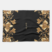 Gouden Bloemen Keuken Handdoeken (Horizontaal)