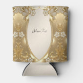 Gouden  Bloemen Koelbox Blikjeskoeler (Voorkant)