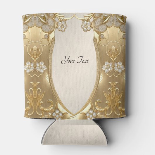 Gouden Bloemen Koelbox Blikjeskoeler (Achterkant)