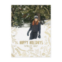 Gouden Bloemen Laat Rustieke Kerstvakantie Foto