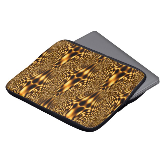 Gouden bloemen...... laptop sleeve (Voorkant top)