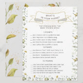 Gouden Bloemen Letters baby shower Telefoon Game C Kaart (Voorkant / Achterkant)