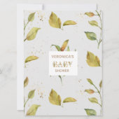 Gouden Bloemen Letters baby shower Telefoon Game C Kaart (Achterkant)