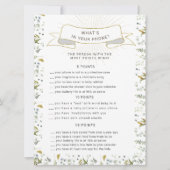 Gouden Bloemen Letters baby shower Telefoon Game C Kaart (Voorkant)