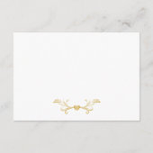 Gouden bloemen lijst bruiloft details insert kaart (Achterkant)