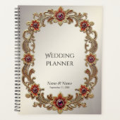 Gouden Bloemen Lijst met Red Stones Planner (Voorkant)