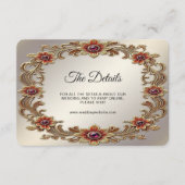 Gouden Bloemen Lijst met Rode Stenen Detail Informatiekaartje (Voorkant)