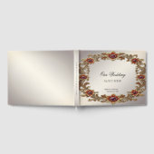 Gouden Bloemen Lijst met Rode Stenen Gastboek Gastenboek (Volledig)