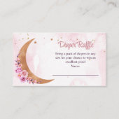 Gouden Bloemen Maan Luier Raffle Informatiekaartje (Voorkant)