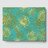 Gouden Bloemen Mandala's Huwelijk Receptie Party Gastenboek (Achterkant)