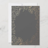 Gouden Bloemen Meisje Foto Verjaardag Uitnodiging (Achterkant)