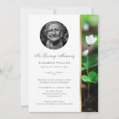 Gouden Bloemen Memorial Service Foto uitnodigingen (Voorkant)