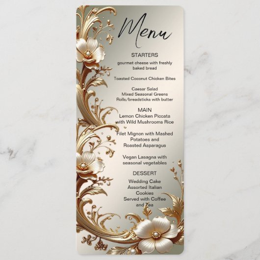 Gouden Bloemen Menu (Voorkant)