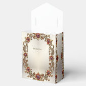 Gouden Bloemen Met Rode Stenen Favoriete Doos Bedankdoosjes (Geopend)