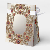 Gouden Bloemen Met Rode Stenen Favoriete Doos Bedankdoosjes (Achterkant)