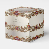 Gouden Bloemen Met Rode Stenen Favoriete Doos Bedankdoosjes (Voorkant Zijde)