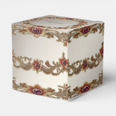 Gouden Bloemen Met Rode Stenen Favoriete Doos Bedankdoosjes (Achterkant)