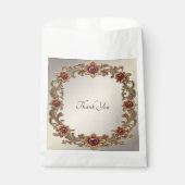 Gouden Bloemen Met Rode Stenen Favoriete Zak Bedankzakje (Voorkant)