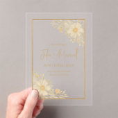 Gouden Bloemen Minimalistische Uitnodiging voor Hu (Insitu (Draagbaar))