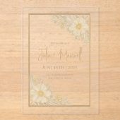 Gouden Bloemen Minimalistische Uitnodiging voor Hu (Voorkant)