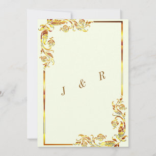 Gouden Bloemen Ontwerp bruiloft uitnodigingen voor