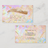 gouden bloemen op kleurrijk opal visitekaartje (Voorkant / Achterkant)