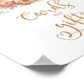 Gouden bloemen Over de maan Kaarten en geschenken Poster (Hoek)