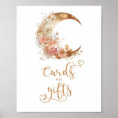 Gouden bloemen Over de maan Kaarten en geschenken Poster (Voorkant)