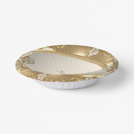 Gouden  Bloemen Papier Bowls Papieren Kommen (Gebogen)