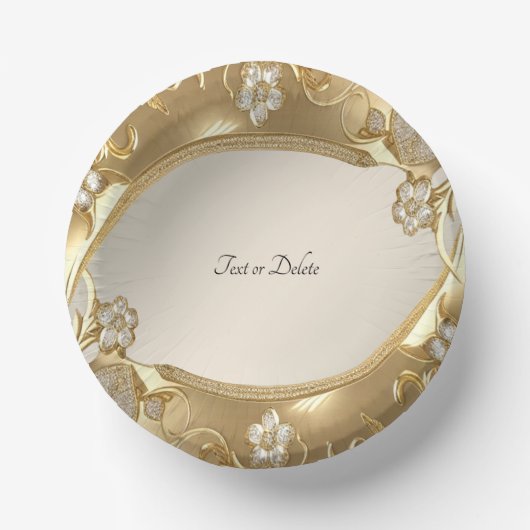 Gouden Bloemen Papier Bowls Papieren Kommen (Voorkant)