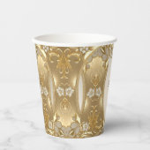 Gouden  Bloemen Papier Cups Papieren Bekers (Voorkant)