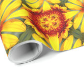 Gouden bloemen patroon cadeaupapier (Rol Hoek)