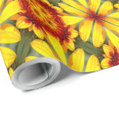 Gouden bloemen patroon cadeaupapier (Rol Hoek)