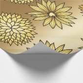 Gouden bloemen patroon cadeaupapier (Hoek)