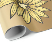 Gouden bloemen patroon cadeaupapier (Rol Hoek)