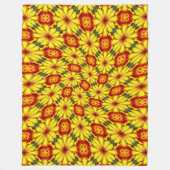 Gouden bloemen patroon fleece deken (Voorkant)