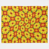 Gouden bloemen patroon fleece deken (Voorkant (Horizontaal))