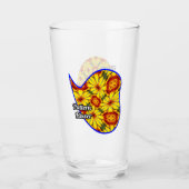 Gouden bloemen patroon glas (Voorkant)