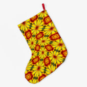 Gouden bloemen patroon grote kerstsok (Achterkant (Hangend))