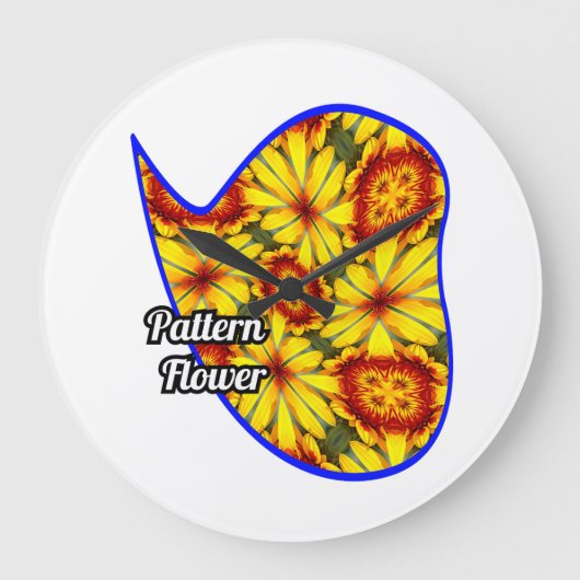 Gouden bloemen patroon grote klok (Voorkant)