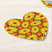 Gouden bloemen patroon kartonnen onderzetters (Gekanteld)