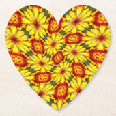 Gouden bloemen patroon kartonnen onderzetters (Voorkant)