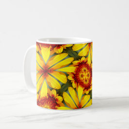 Gouden bloemen patroon koffiemok